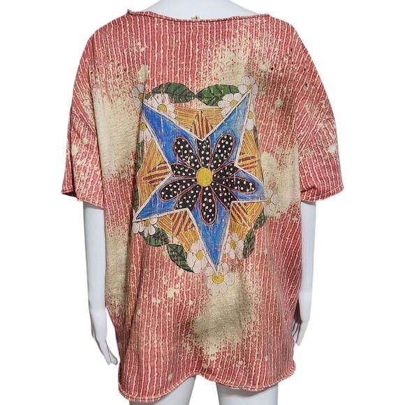 Vibrant Floral Star Women's Blouse - Picture 7 of 11